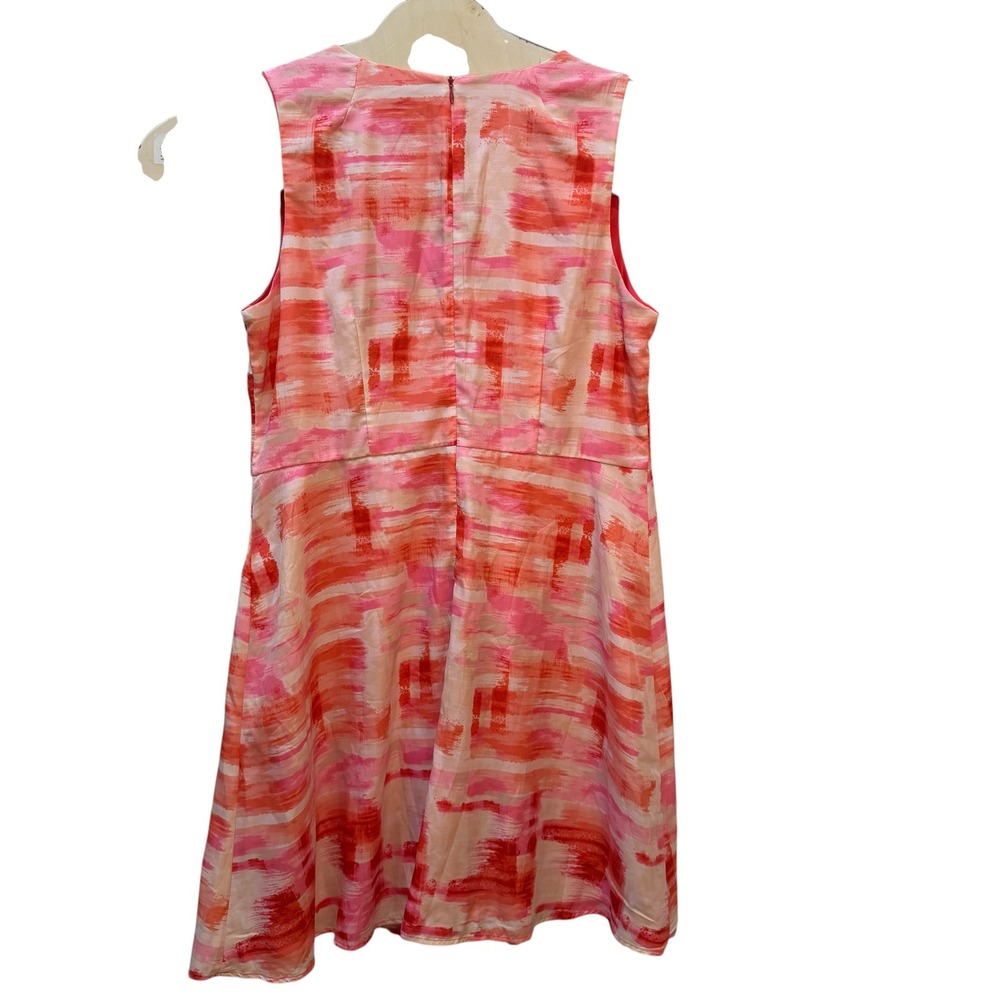 Rabbit Rabbit Rabbit Design Pink Orange Abstract Pintuck Dress‎ 16 Artsy Bright - Picture 2 of 7